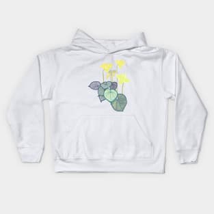 YELLOW CYCLAMEN Kids Hoodie